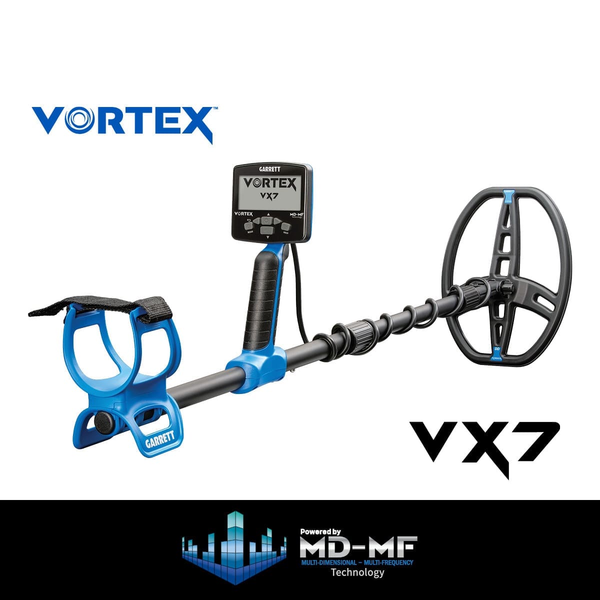 Sinop Garrett Vortex VX7 Dedektör - Katlanabilir gövde, taşıma ve araç içinde saklama tarafında Vortex ailesinin pratik avantajıdır.